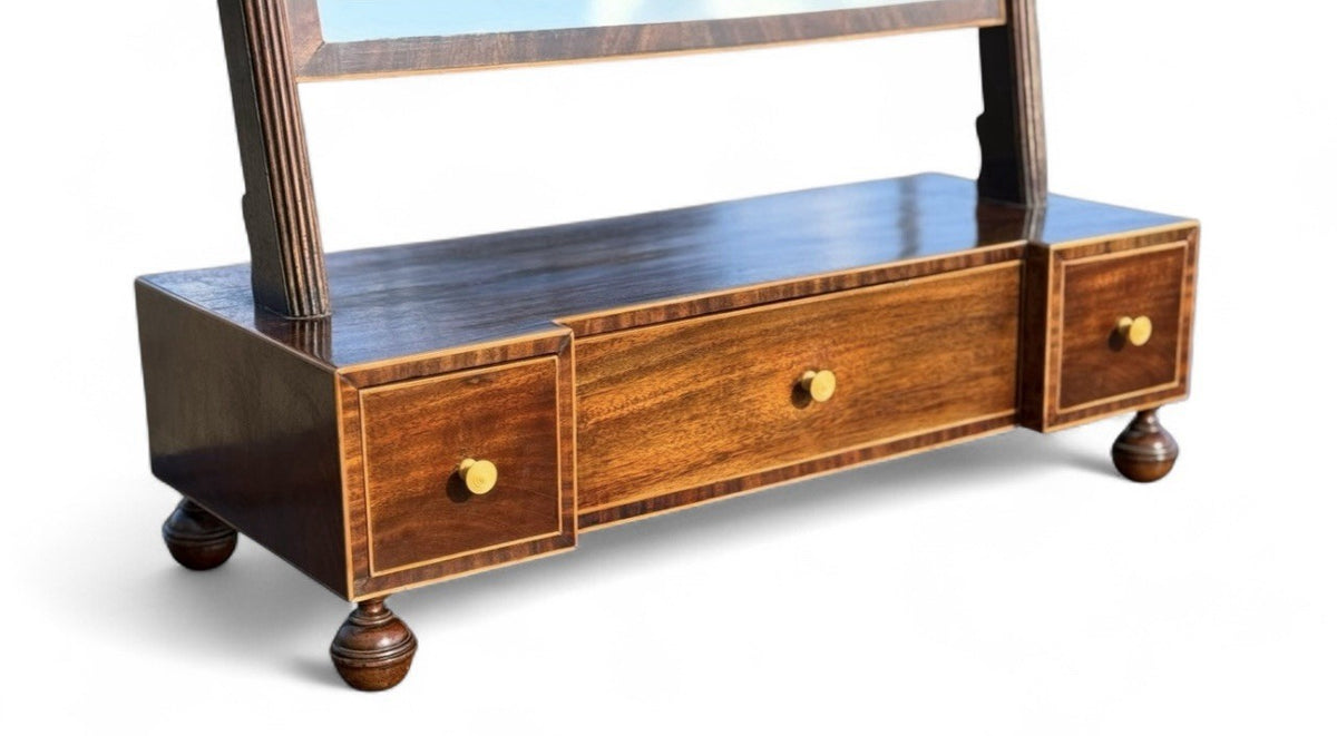 Antique Georgian Mahogany Table Mirror Original Finish Period Vanity c1800