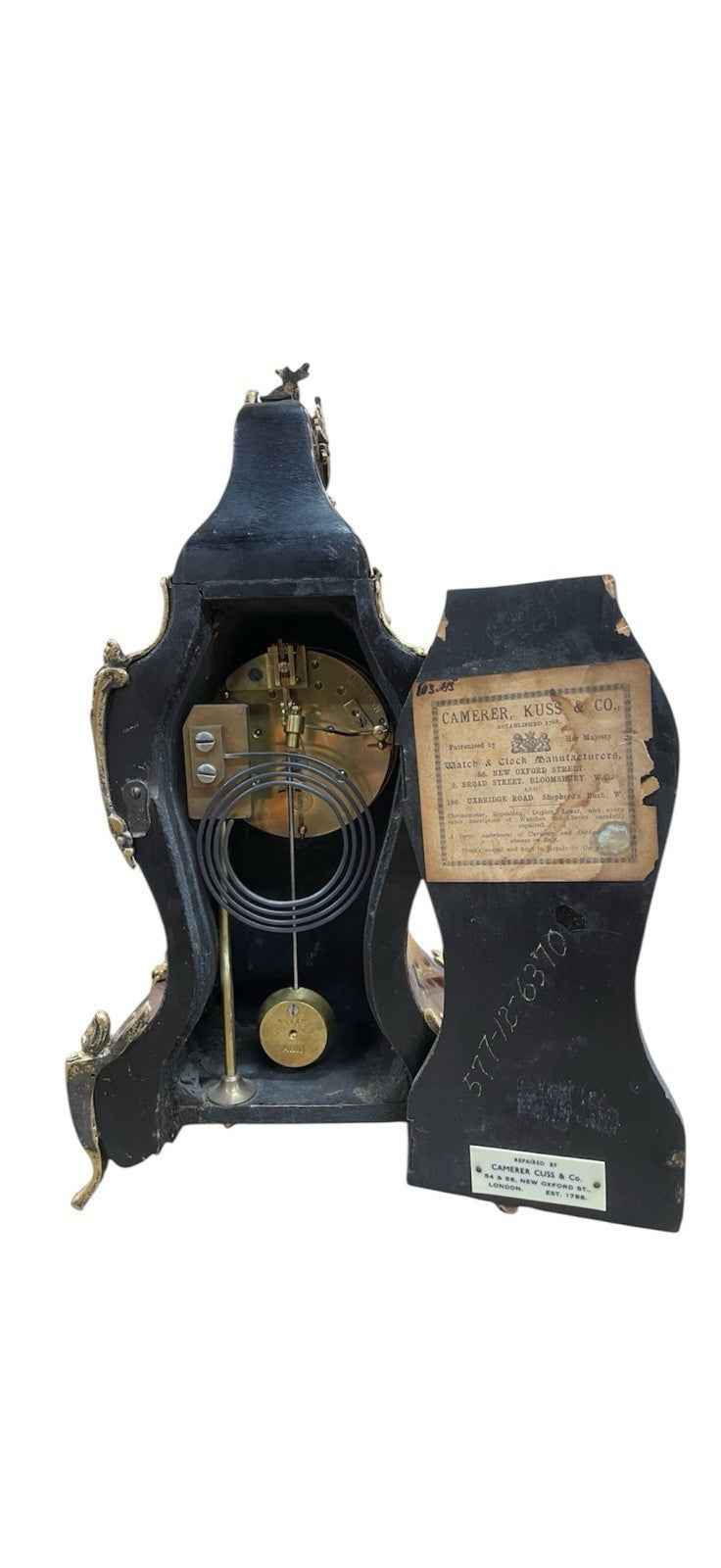 Camerer Cuss & Co French Mantel Clock Antique