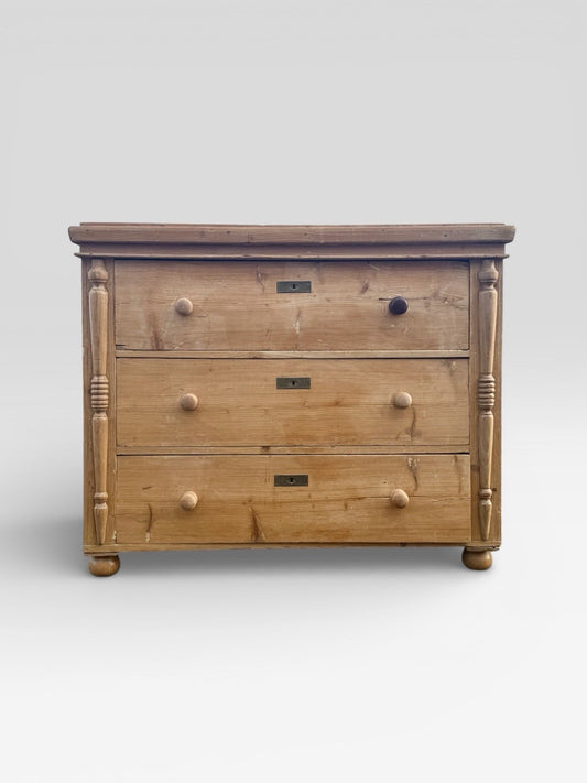 Victorian Pine Chest of Drawers Antique 19th Century Bedroom Storage