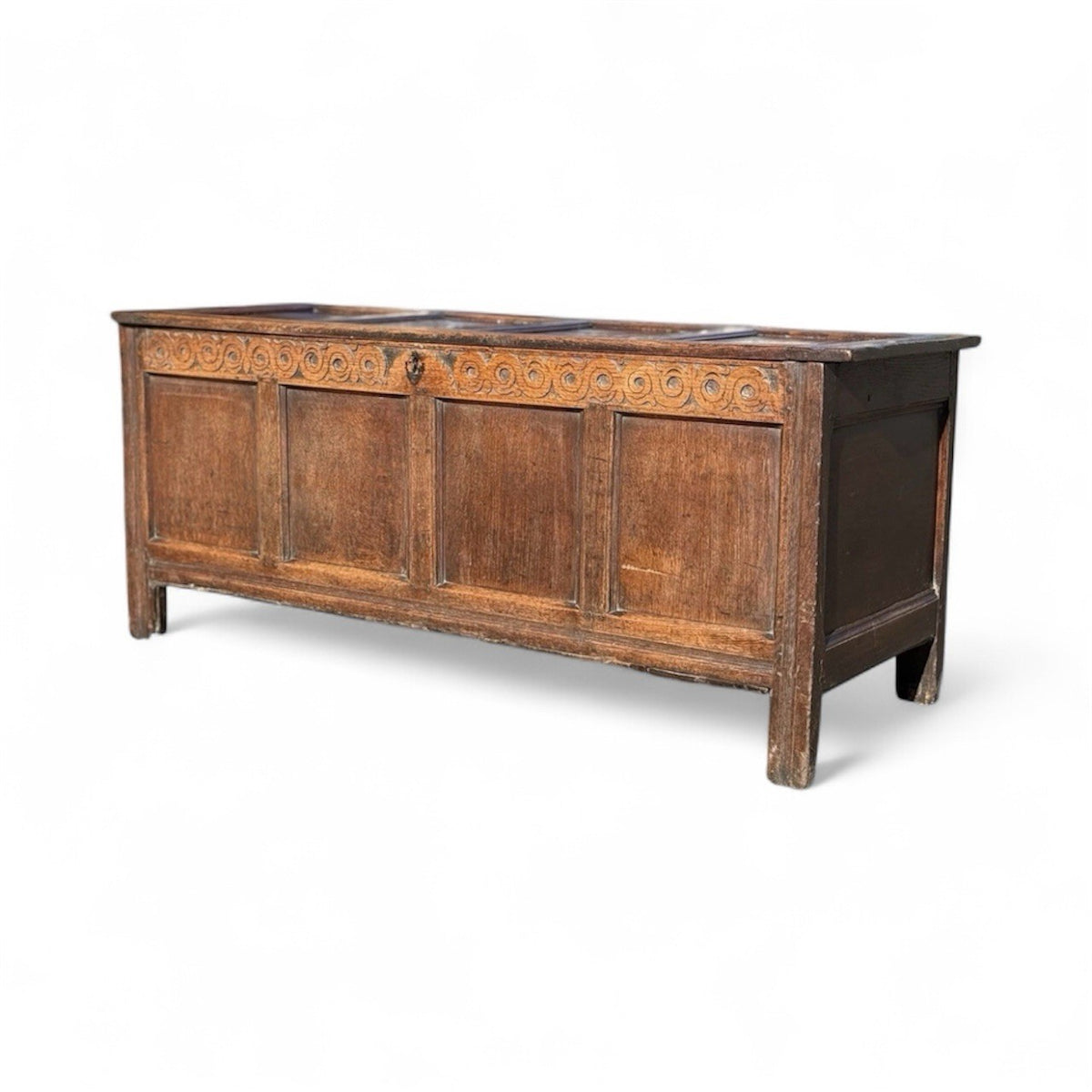 Antique 18th Century Fine Quality Coffer / Blanket Box In Oak 