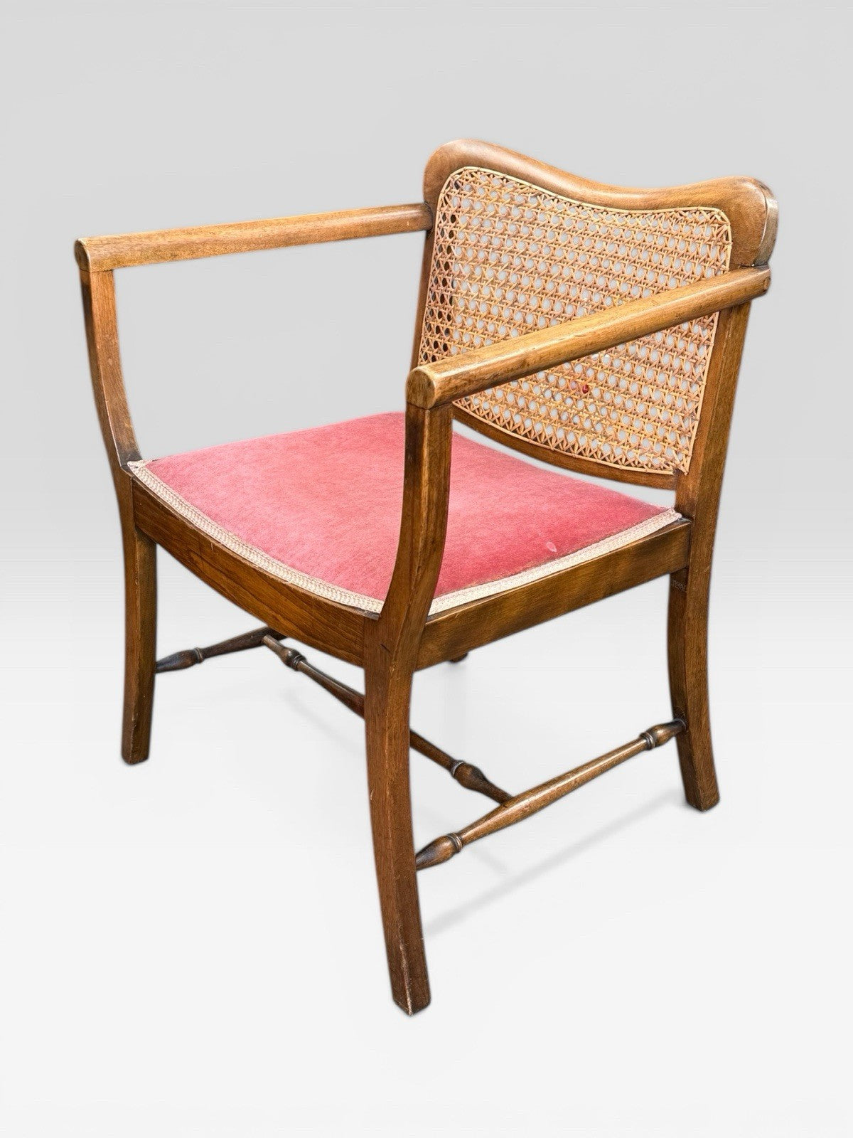 Antique James Shoolbred Childs Bergere Chair Cane Seat Armchair