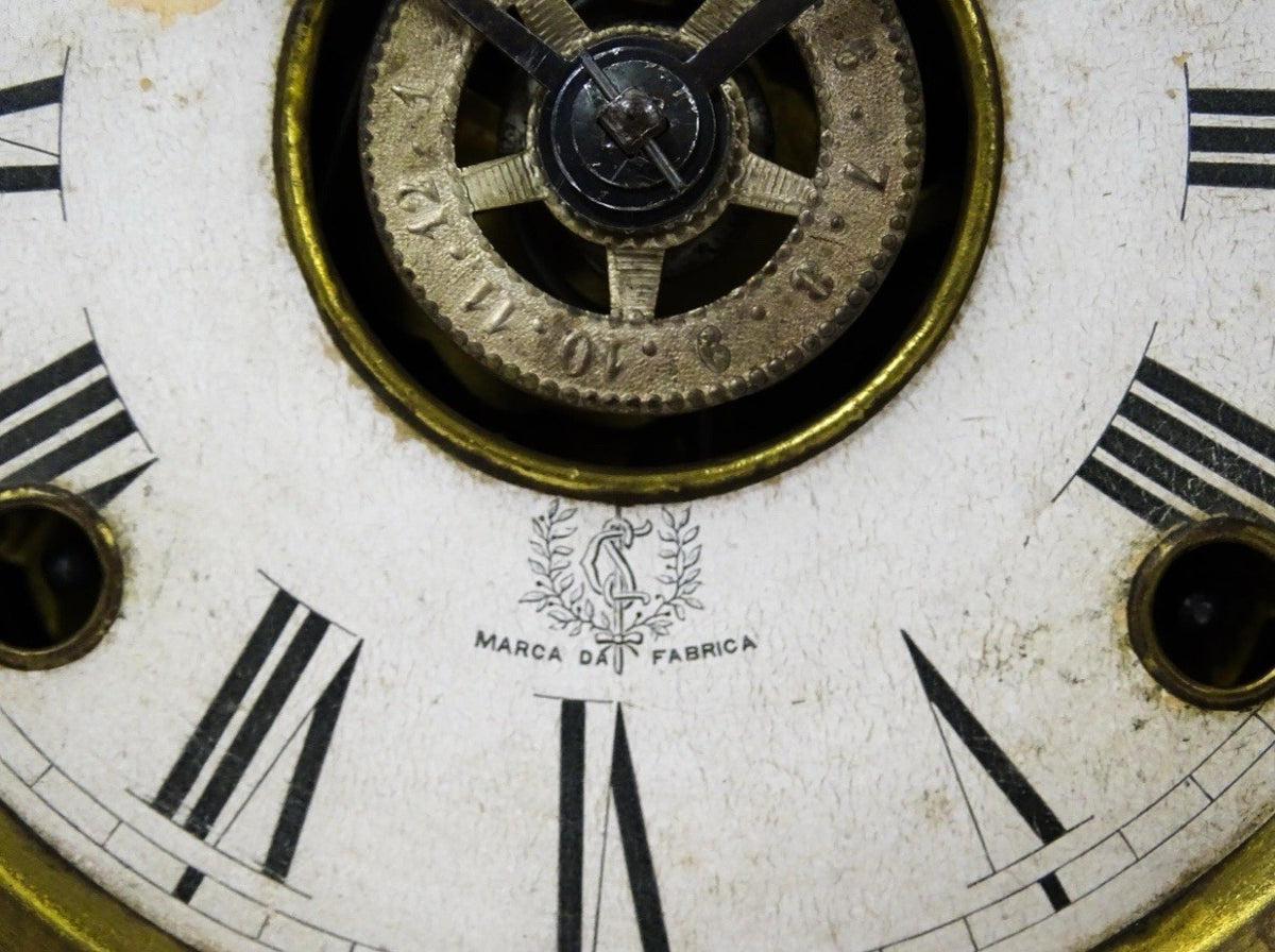 Portuguese Batalha Mantle Clock By Carvalho E Irmao 8 Day Movement