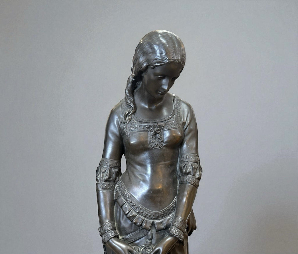 Bronzed Resin Statue The Pensive Chatelaine