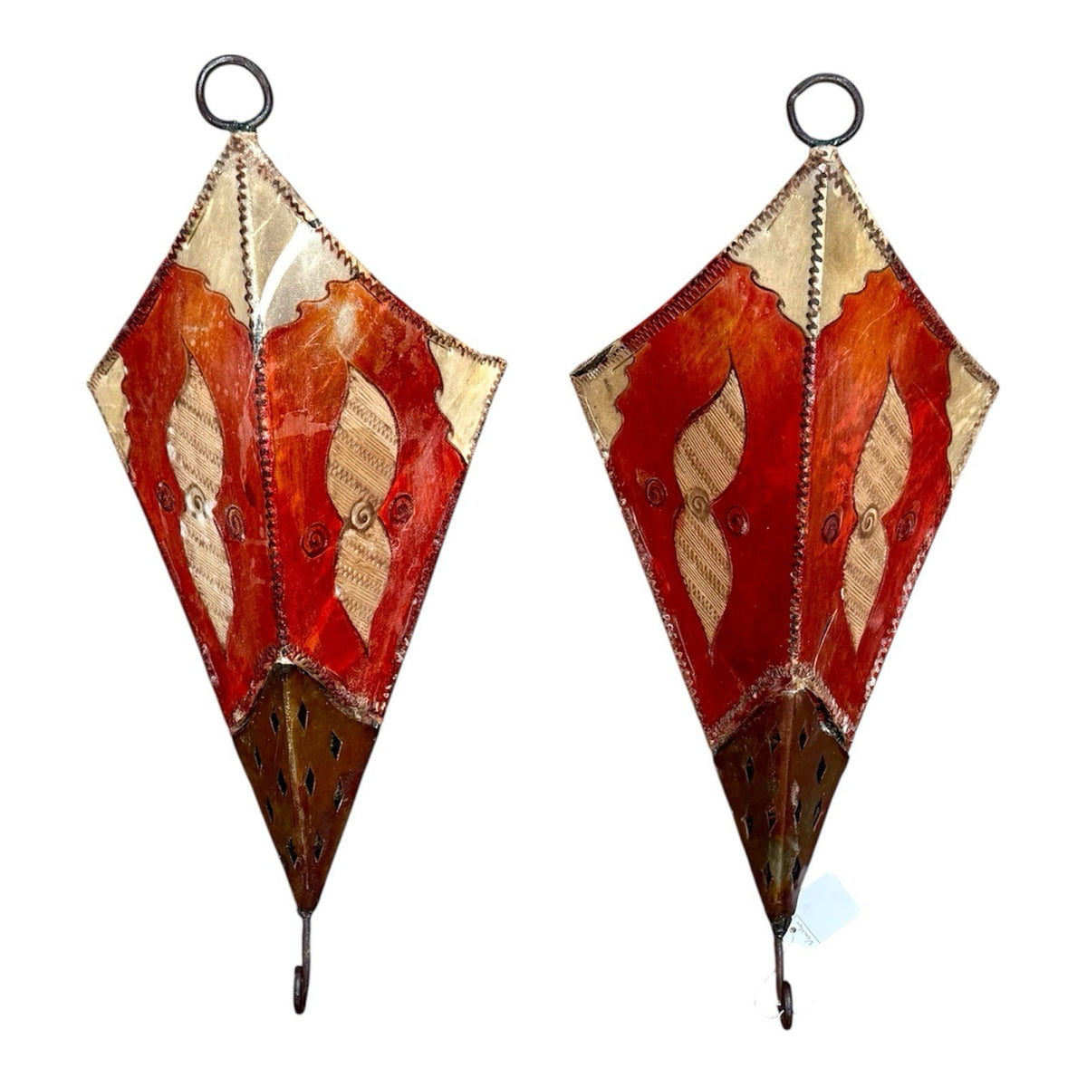 Pair Of Moroccan Handpainted Wall Sconce Shades