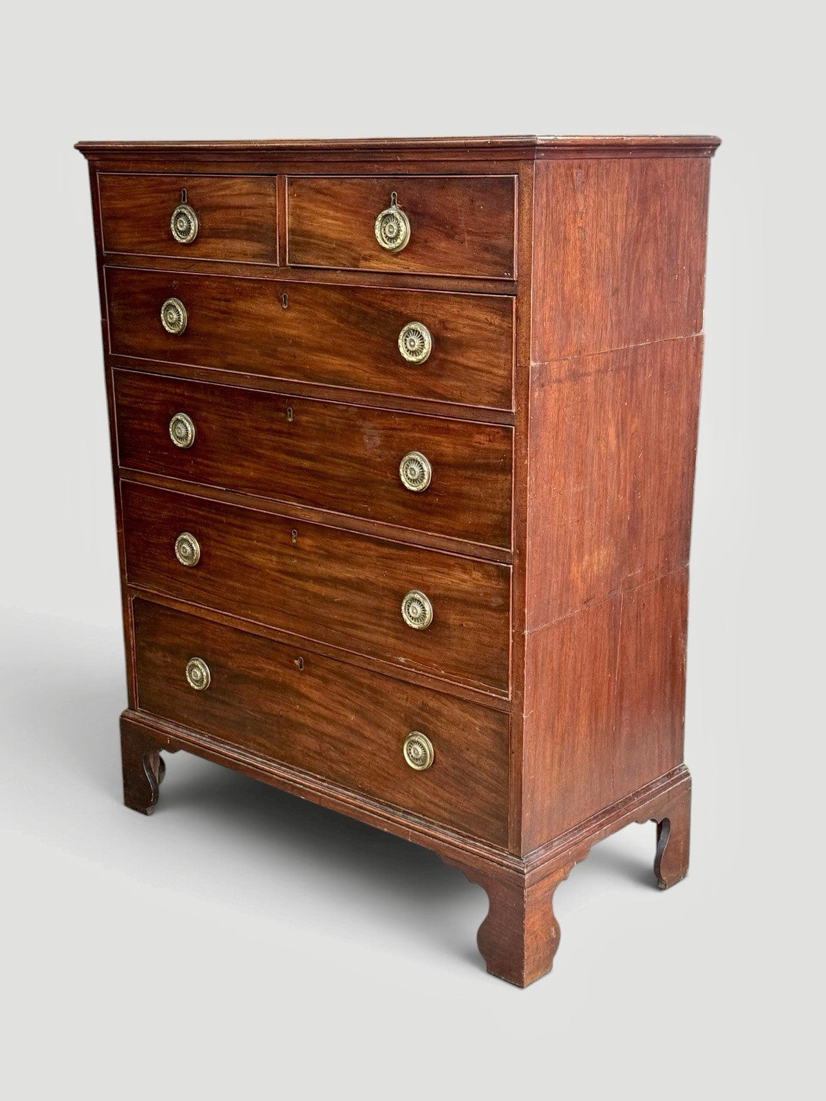 Large Antique Georgian Chest of Drawers Sectional Storage Furniture 188cm Wide