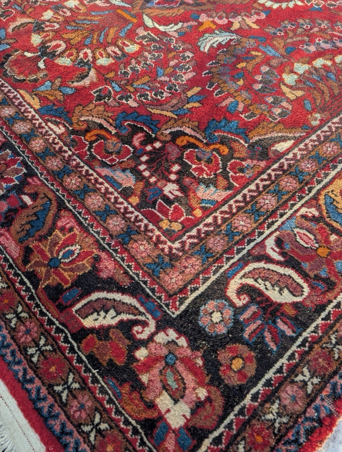 Vintage Keshan Rug Hand Knotted Wool Traditional Oriental Carpet