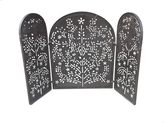 Decorative Cut Iron Antique Fire Guard 