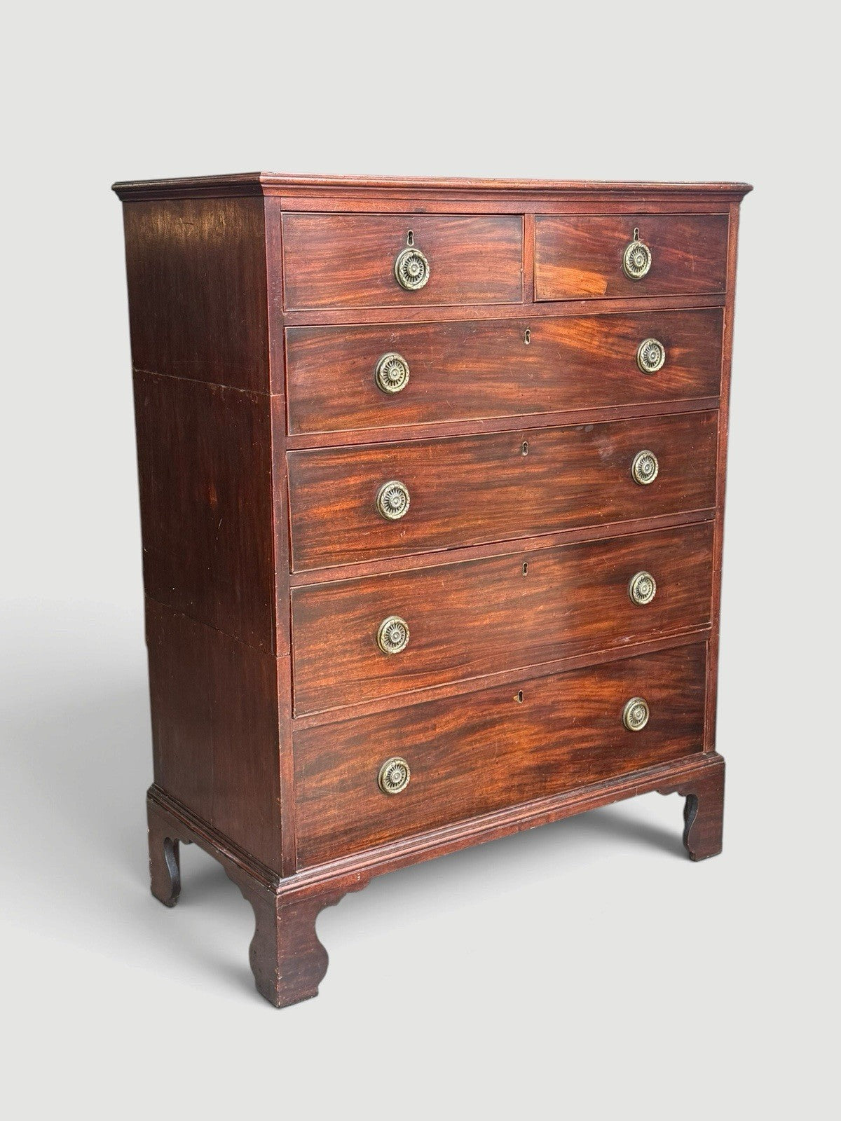 Large Antique Georgian Chest of Drawers Sectional Storage Furniture 188cm Wide