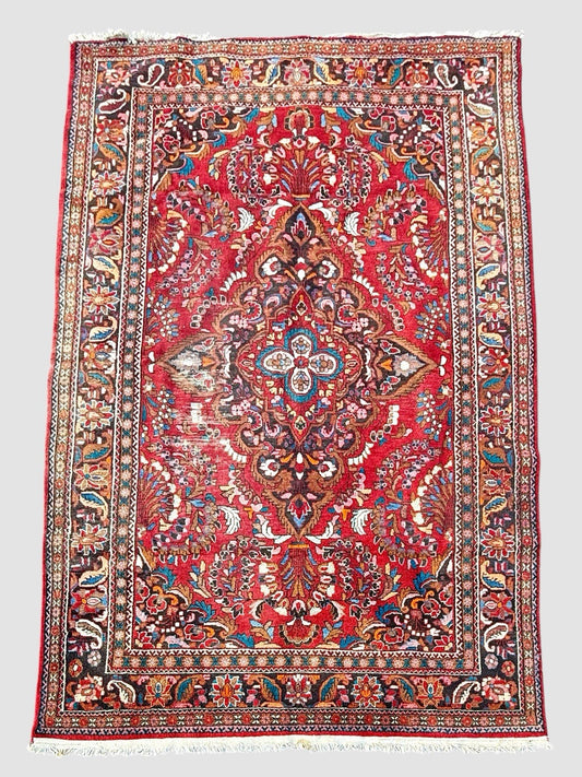 Vintage Rug Hand Knotted Traditional Oriental Carpet