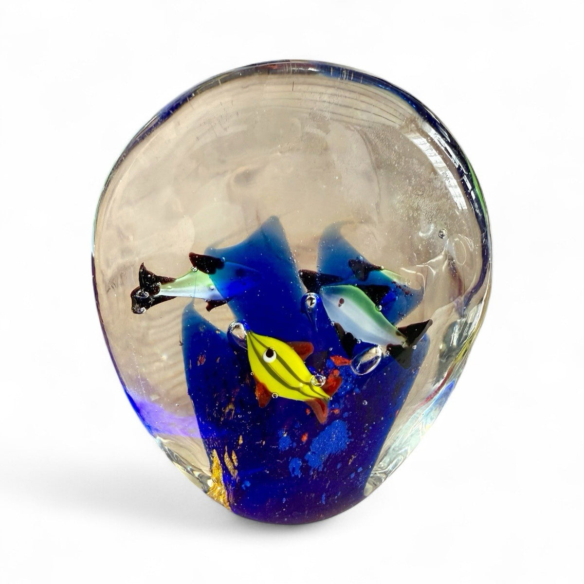 Art Glass Murano Style Aquarium Paperweight