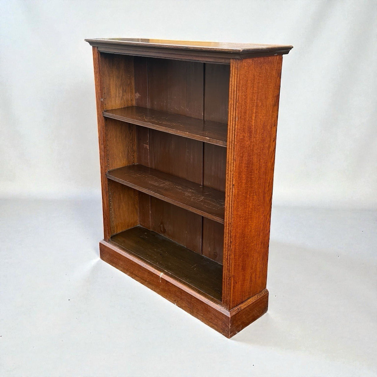 Antique Solid Oak Bookcase Vintage Shelving Unit Display Storage Furniture