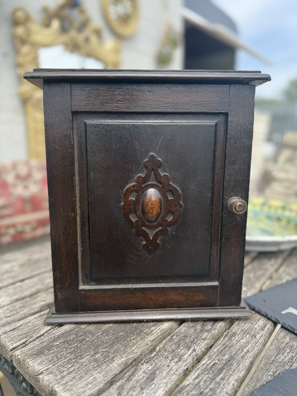 Antiques Smokers Pipe Cabinet
