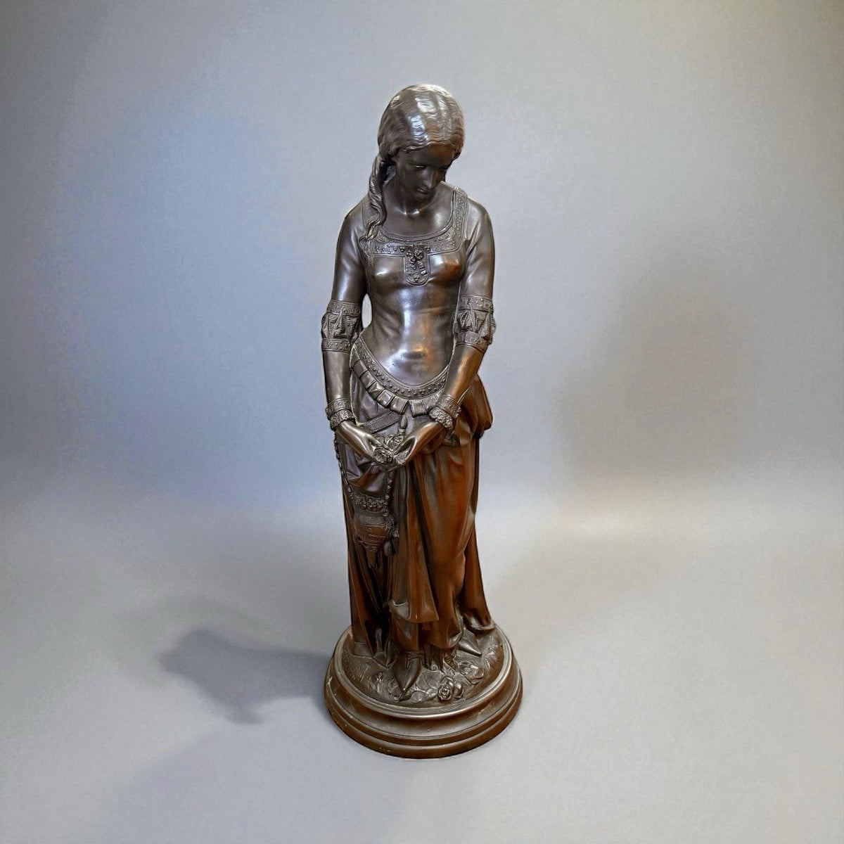 Bronzed Resin Statue The Pensive Chatelaine