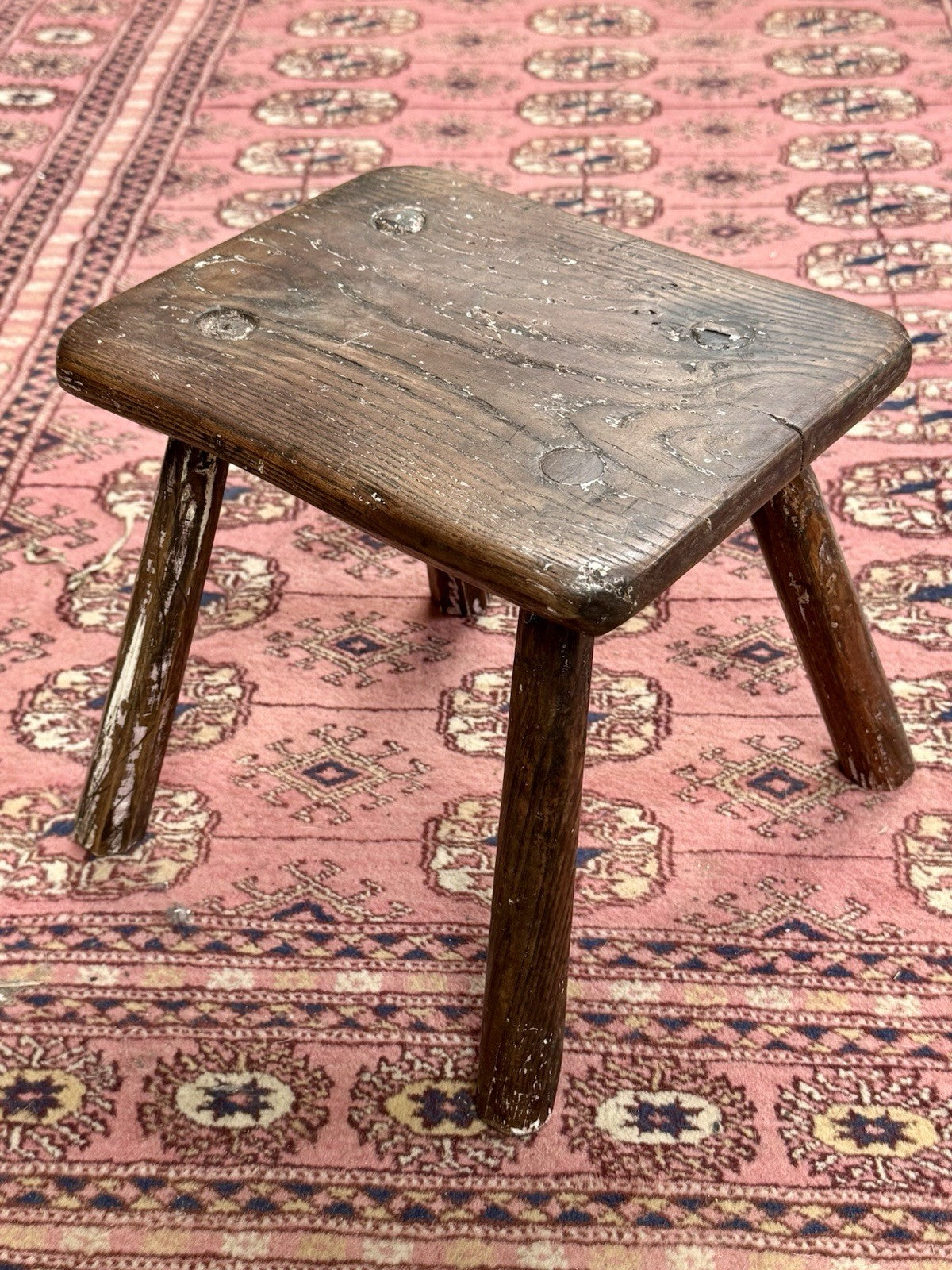 Tiny Antique Farmhouse  Oak Stool