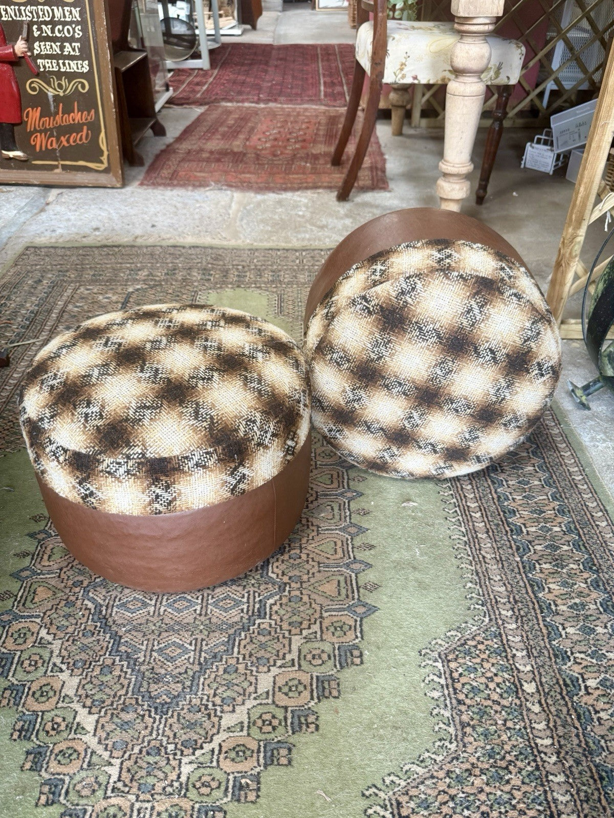 Vintage Retro 1970's Circular Pouffe