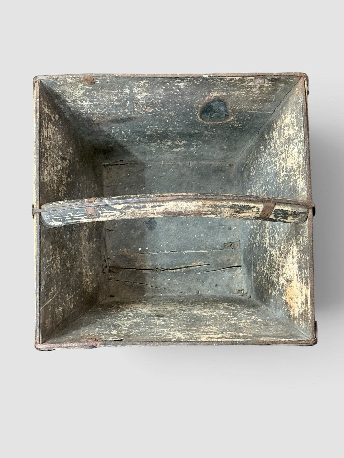 Antique 19th Century Chinese Grain Bucket Rustic Decorative Storage Display
