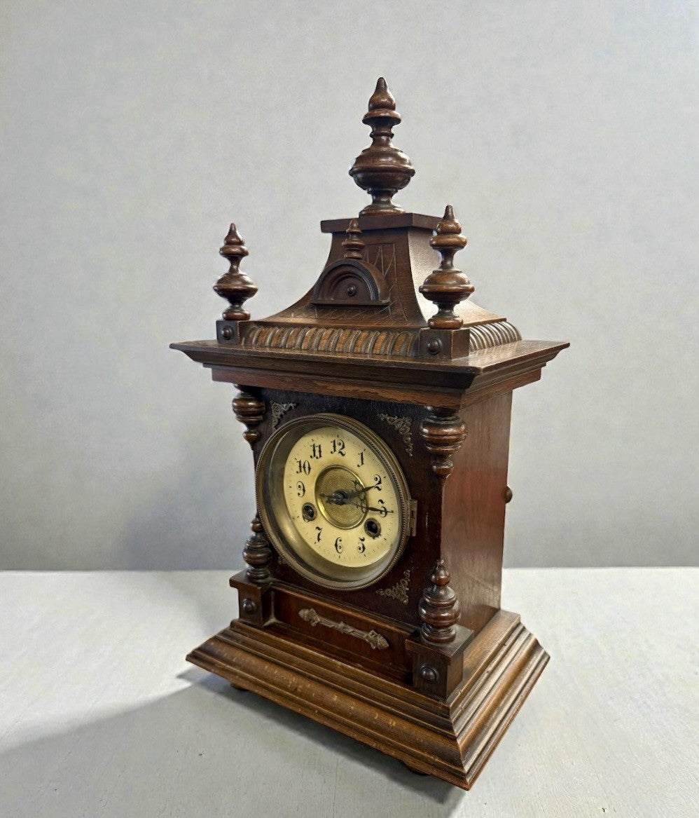 Antique Junghans Mantel Clock German Vintage Wooden Clock Collectible