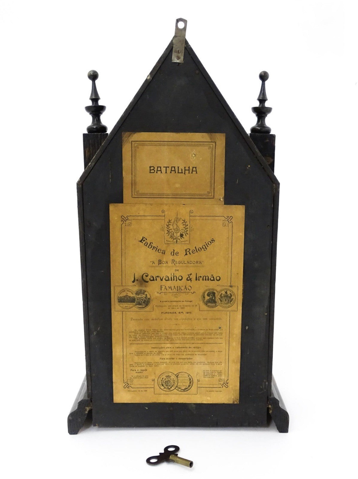 Portuguese Batalha Mantle Clock By Carvalho E Irmao 8 Day Movement