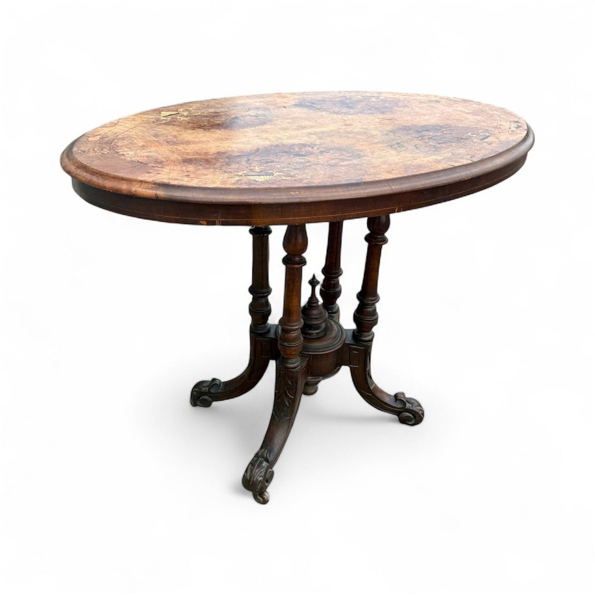 Victorian Walnut  Inlaid Side Table