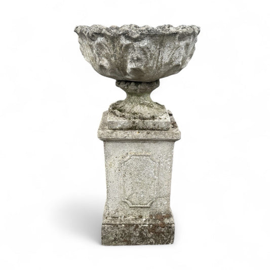 Large Stone Planter On Pedestal 