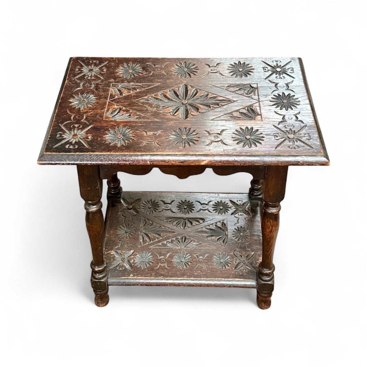 Antique English Oak Occasional Side Table 