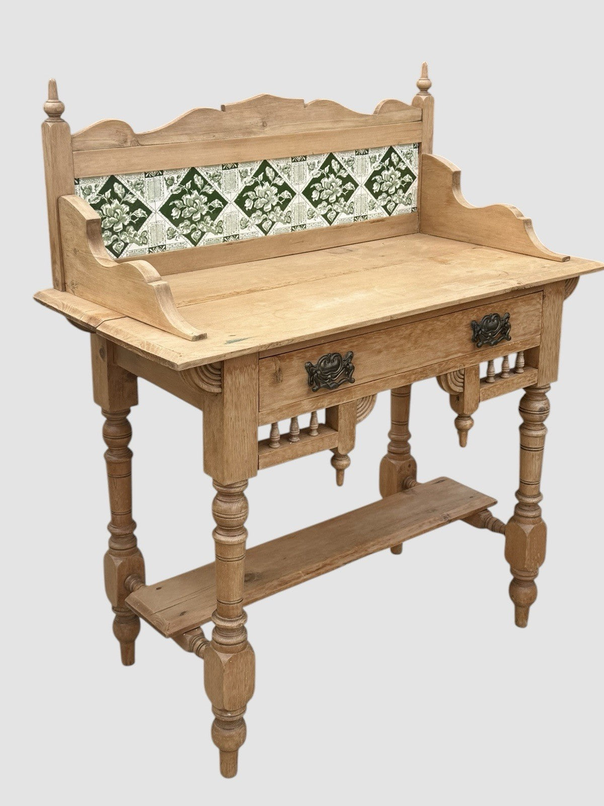 Victorian Pine Washstand Antique Rustic Bathroom Basin Stand Unit