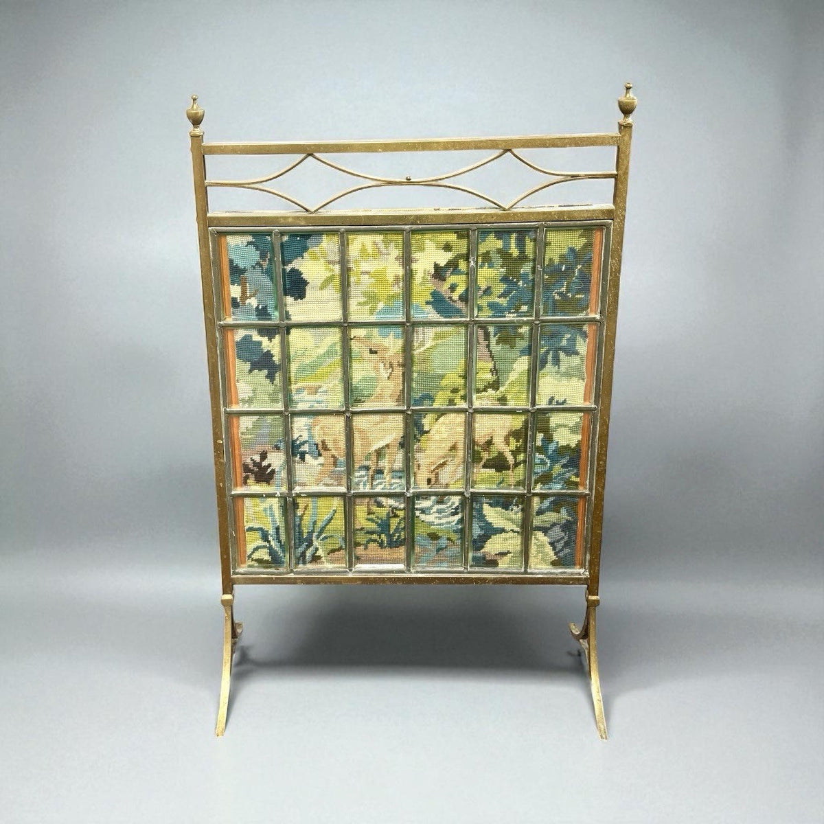 Victorian Glass Fire Screen
