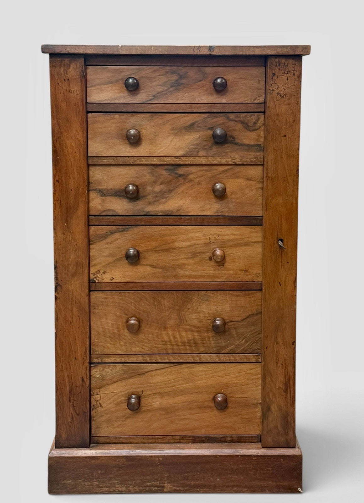 Antique Wellington Chest of Drawers Compact Bedroom Storage 