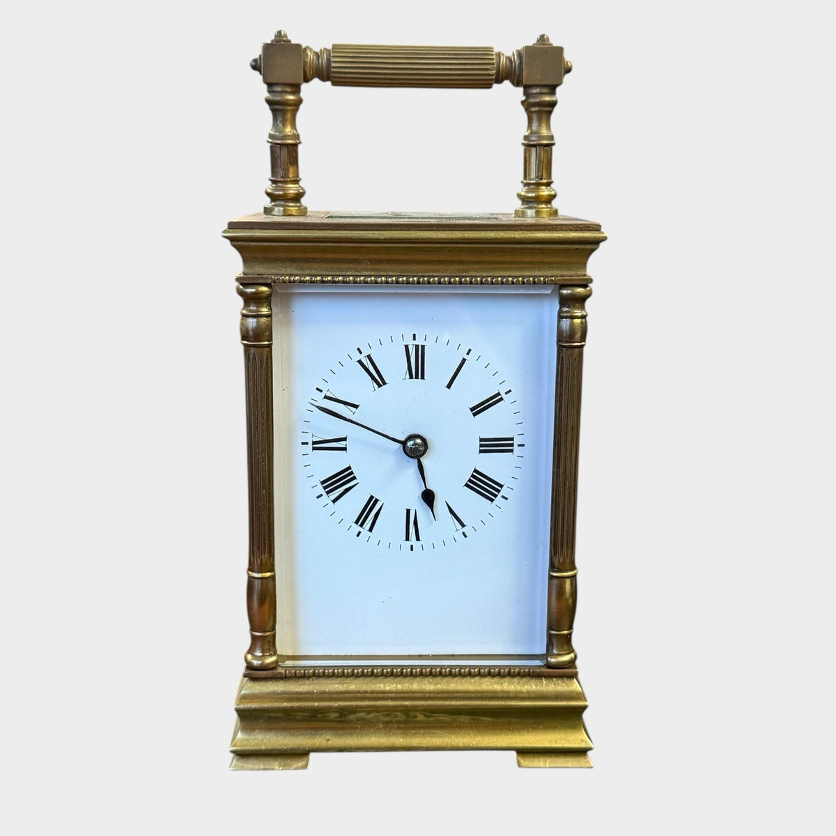 Antique French Brass Carriage Clock Cased Timepiece
