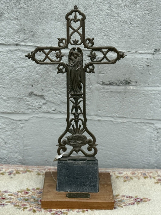 Antique Crucifix On Stand 