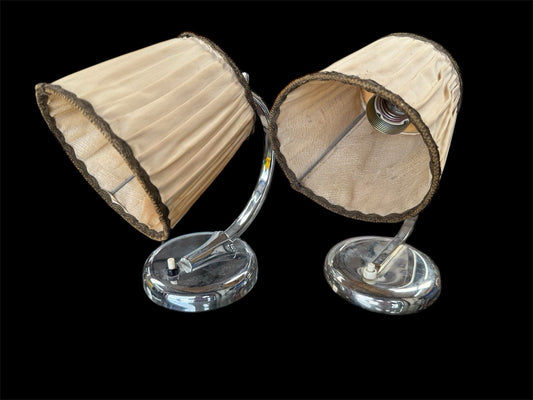 vintage bedside lamps pair