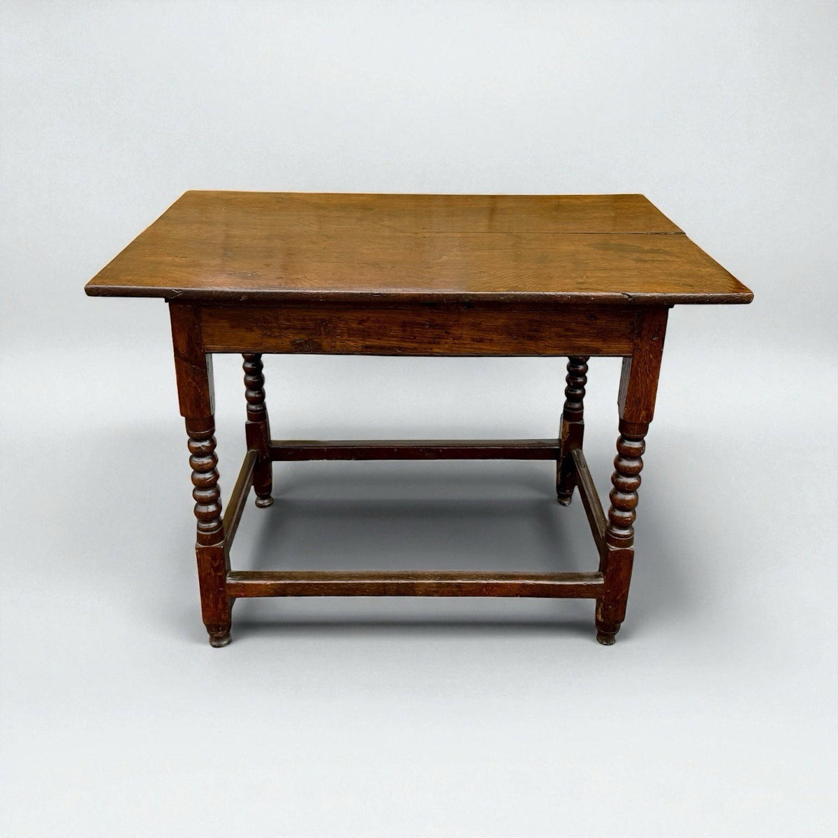 Georgian English Oak Bobbin Leg Side Table 