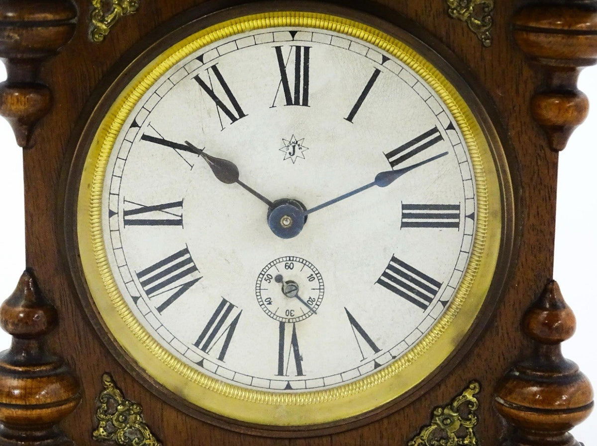Junghams Cased Walnut Mantle Clock Working With Key 