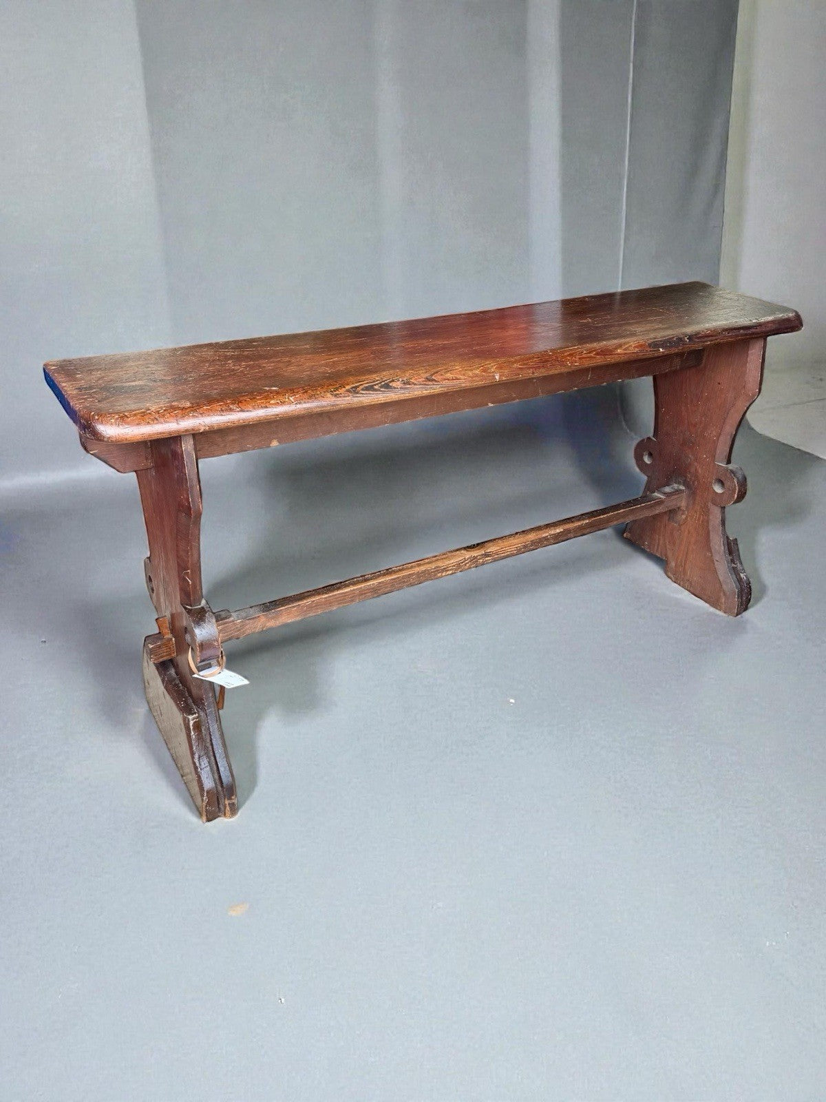 Antique Pine Church Organist Bench Pew Seat Ecclesiastical Furniture