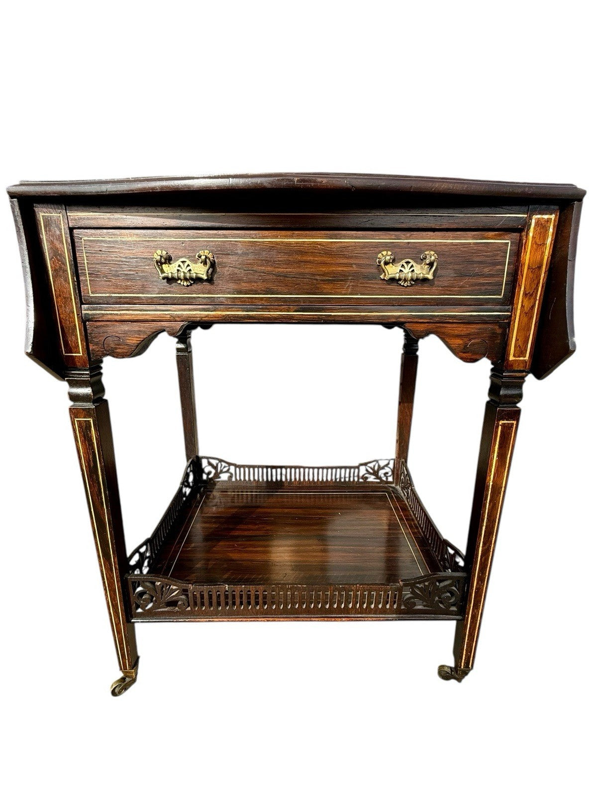 Antique English Inlaid Rosewood Table 