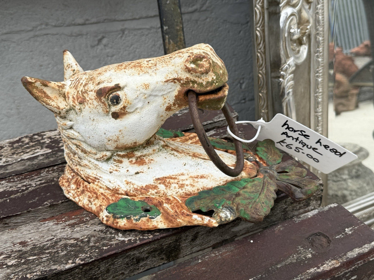 Door Knocker Cast Iron Horse Head Gate Old