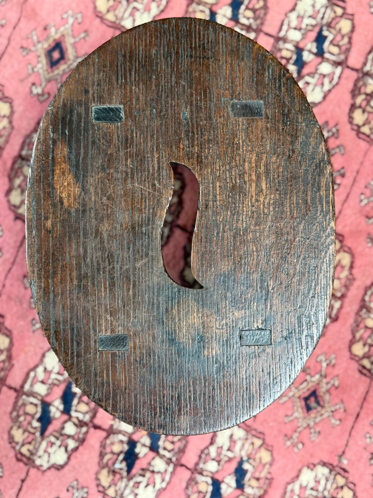 Hand Carved Oval Tiny Stool