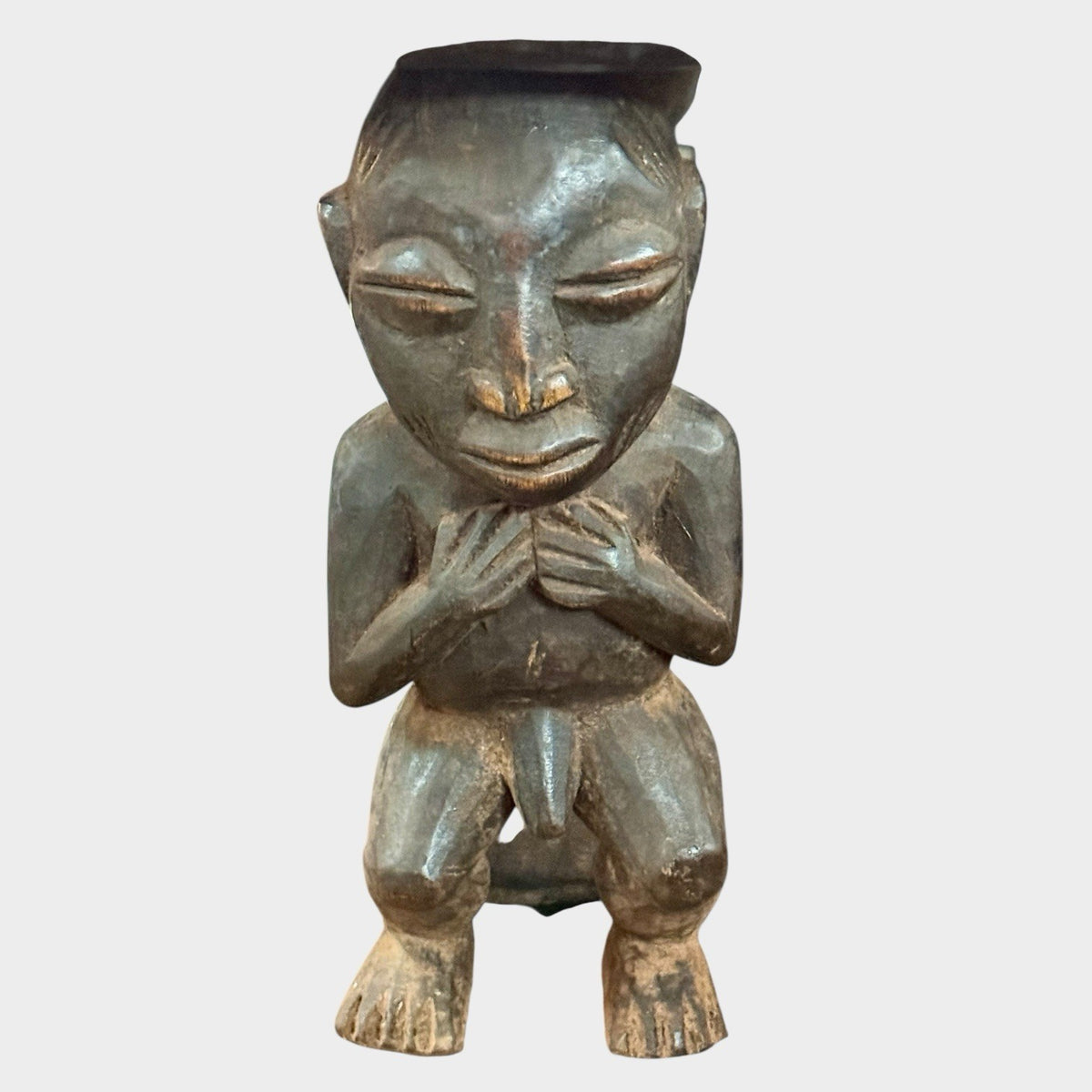 Mid-Century African Luba Tribe Stool Congo Tribal Art Wooden Carving