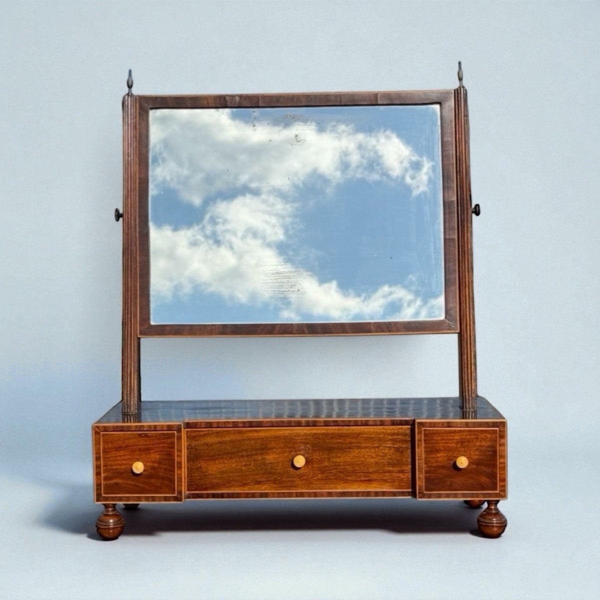 Antique Georgian Mahogany Table Mirror Original Finish Period Vanity c1800