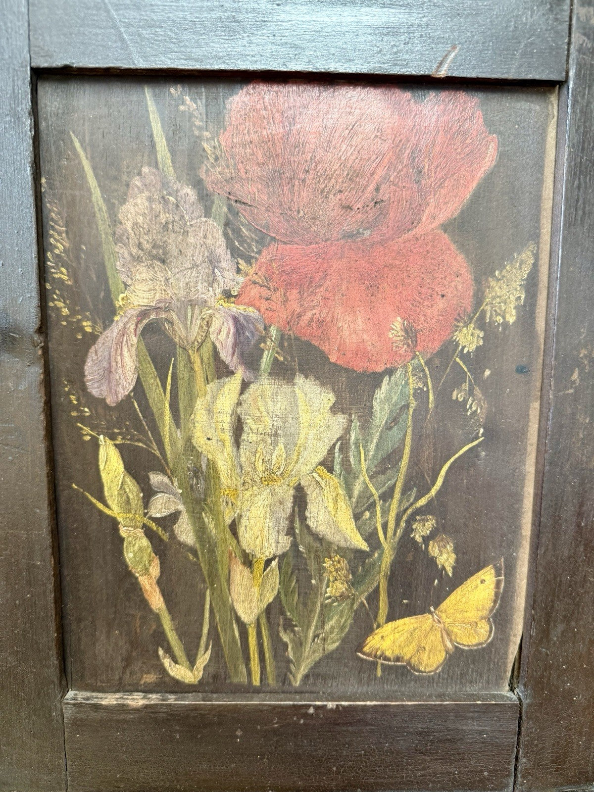 Antique Hand Painted Corner Cupboard 