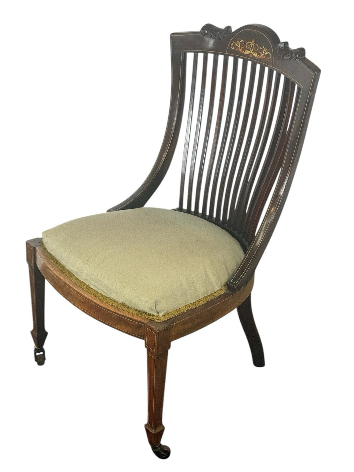 Antique Edwardian Mahogany Low Chair Bedroom
