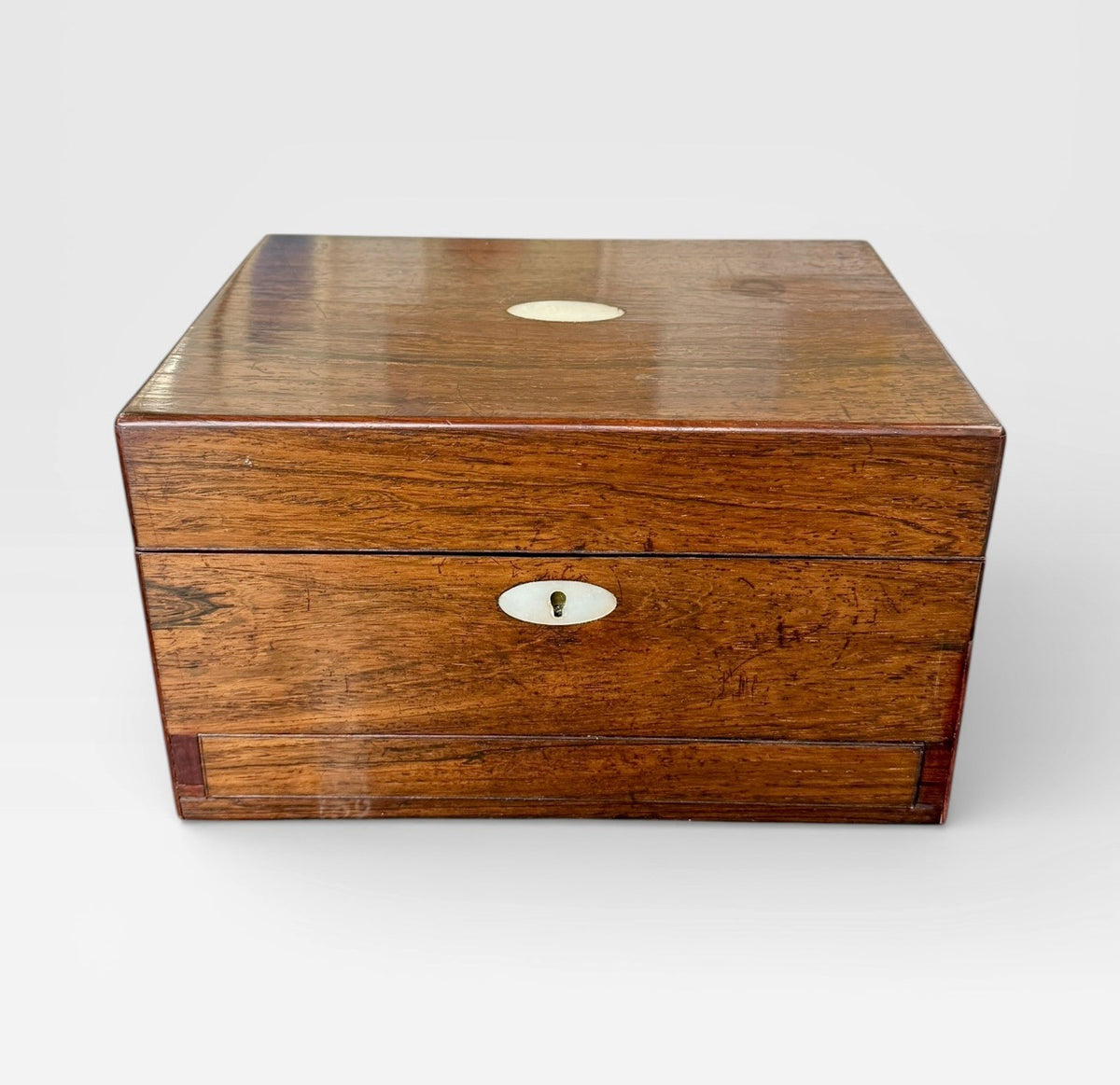 Victorian Rosewood Vanity Box Antique c1860 Jewellery Dressing Box
