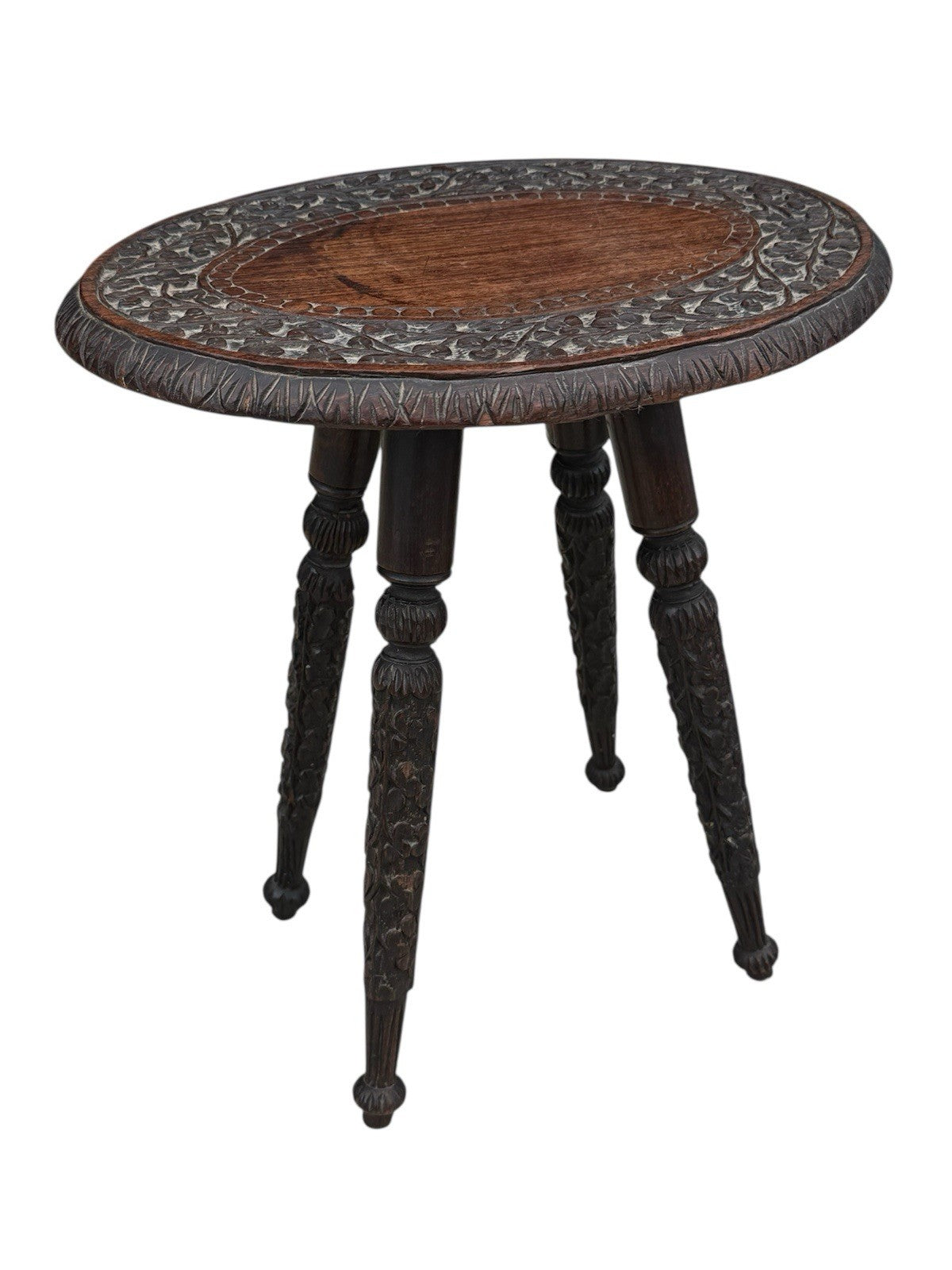 Antique Anglo Indian Carved Stool