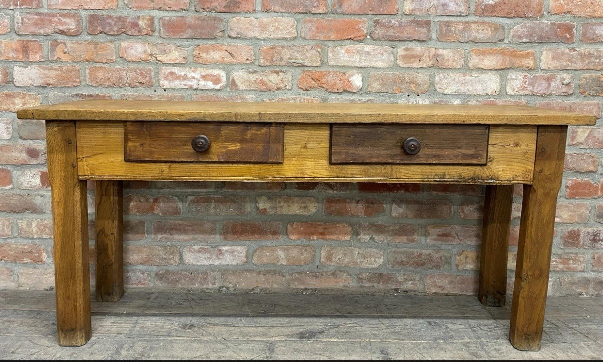 Antique Solid Oak Hall Table 