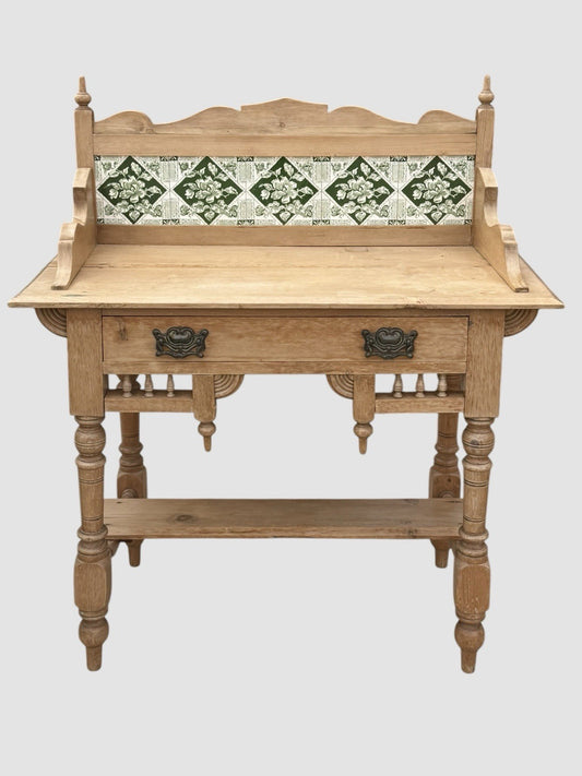 Victorian Pine Washstand Antique Rustic Bathroom Basin Stand Unit