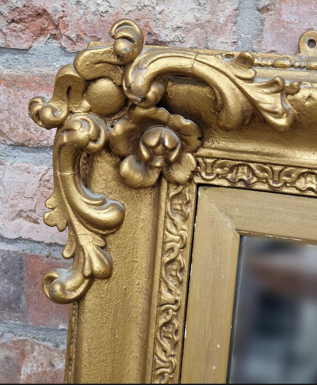 Antique 19th C Gilt And Gesso Mirror