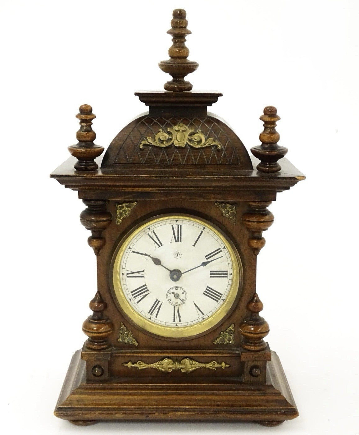 Junghams Cased Walnut Mantle Clock Working With Key 