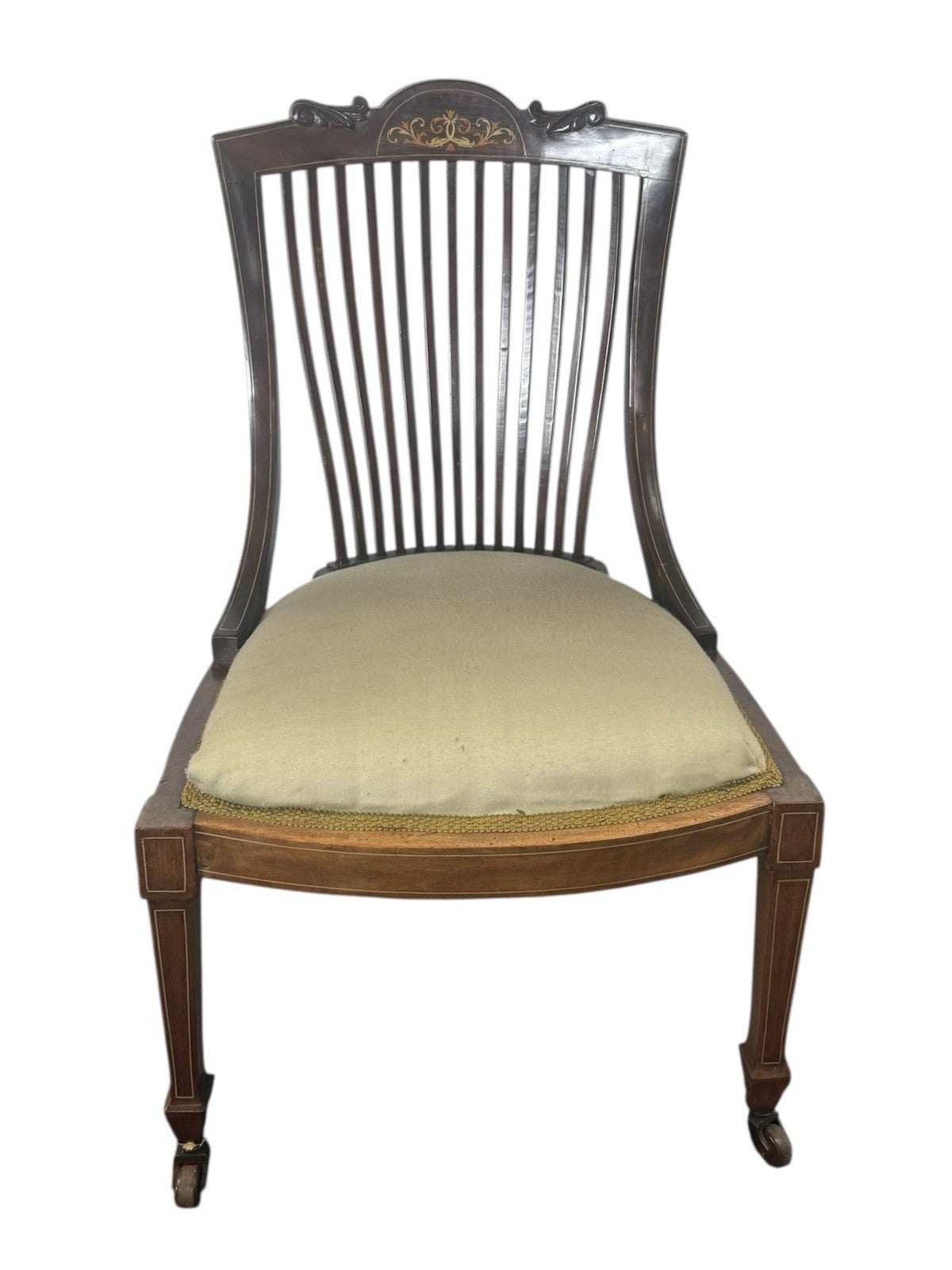 Antique Edwardian Mahogany Low Chair Bedroom
