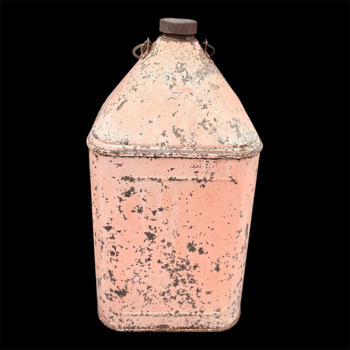 Vintage Large Aladdin Pink Paraffin Can With Lid, Handle & original Label