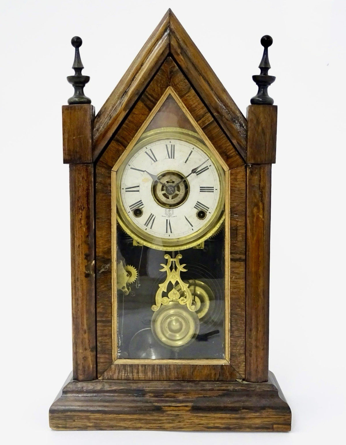 Portuguese Batalha Mantle Clock By Carvalho E Irmao 8 Day Movement